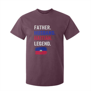 Father Husband Haitian Legend T Shirt For Kid Distressed Haiti Flag Dad Gift Father's Day TS02 Maroon Print Your Wear