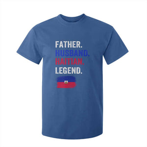 Father Husband Haitian Legend T Shirt For Kid Distressed Haiti Flag Dad Gift Father's Day TS02 Royal Blue Print Your Wear