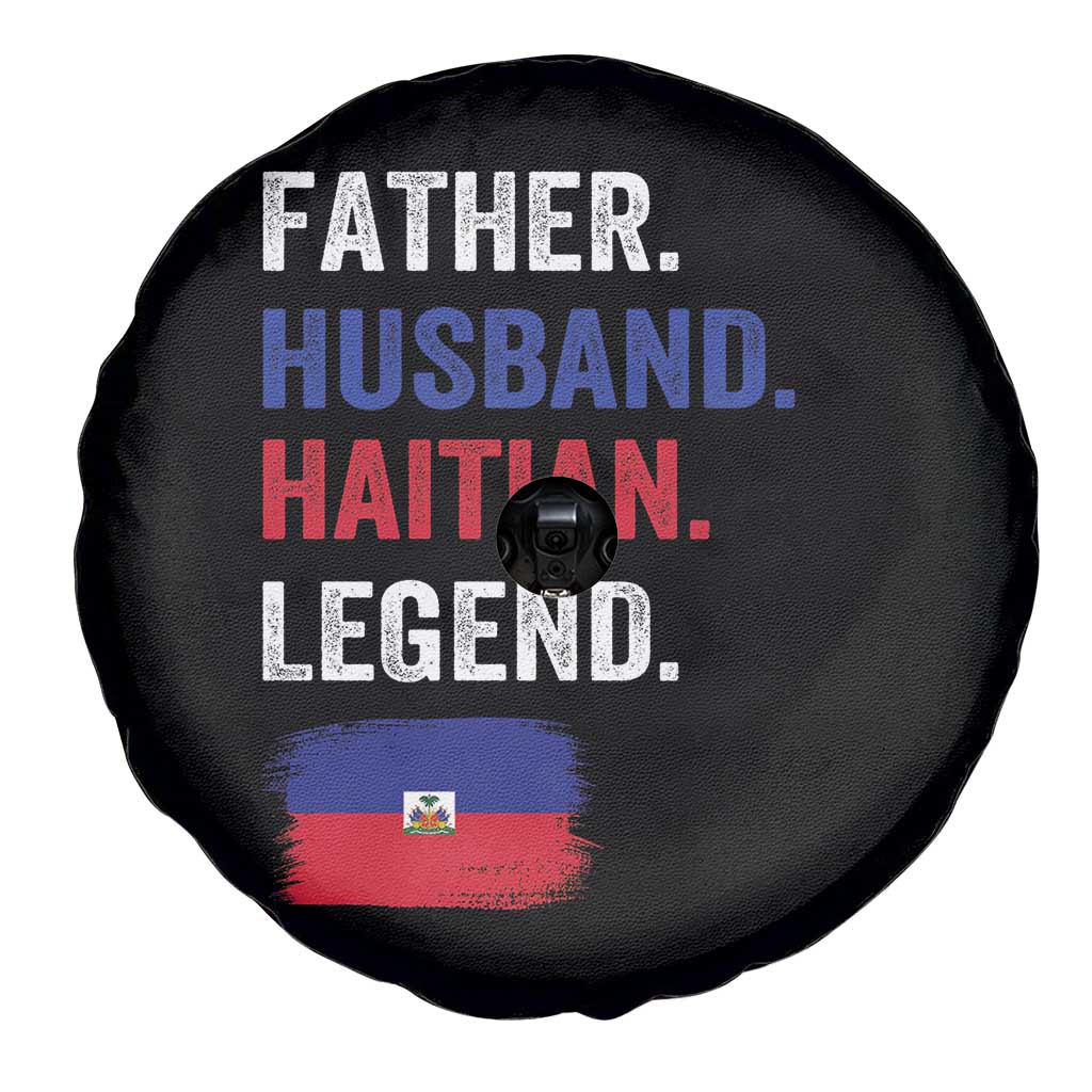 Father Husband Haitian Legend Spare Tire Cover Distressed Haiti Flag Dad Gift Father's Day TS02 Print Your Wear