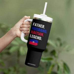 Father Husband Haitian Legend Tumbler With Handle Distressed Haiti Flag Dad Gift Father's Day TS02 Print Your Wear