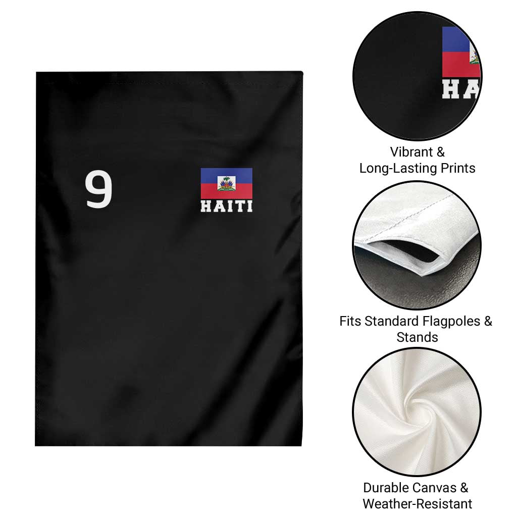 Haiti Soccer Jersey Style Number 9 Graphic Garden Flag Haitian Flag Football Sports Fan TS02 Print Your Wear