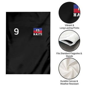 Haiti Soccer Jersey Style Number 9 Graphic Garden Flag Haitian Flag Football Sports Fan TS02 Print Your Wear