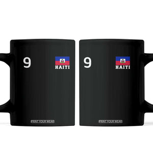 Haiti Soccer Jersey Style Number 9 Graphic Coffee Mug Haitian Flag Football Sports Fan TS02 Black Print Your Wear