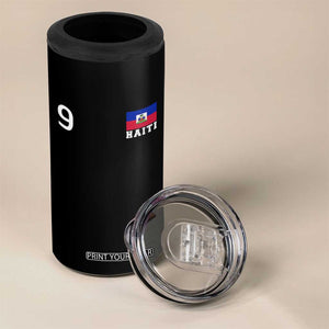 Haiti Soccer Jersey Style Number 9 Graphic 4 in 1 Can Cooler Tumbler Haitian Flag Football Sports Fan TS02 Print Your Wear
