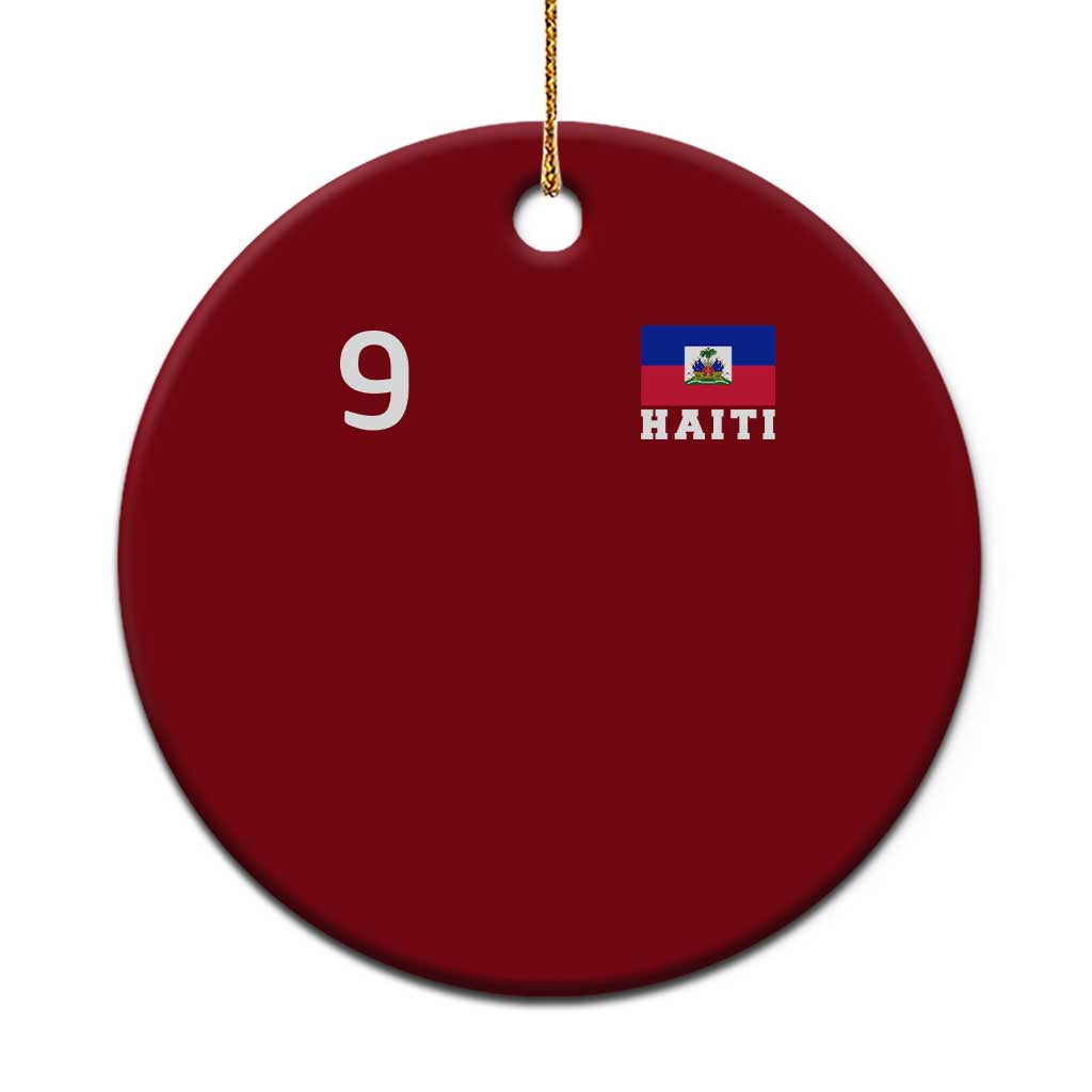 Haiti Soccer Jersey Style Number 9 Graphic Ceramic Ornament Haitian Flag Football Sports Fan TS02 1pc Red Print Your Wear