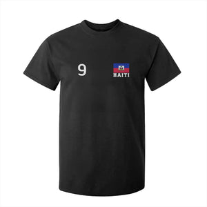 Haiti Soccer Jersey Style Number 9 Graphic T Shirt For Kid Haitian Flag Football Sports Fan TS02 Black Print Your Wear