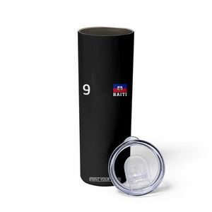 Haiti Soccer Jersey Style Number 9 Graphic Skinny Tumbler Haitian Flag Football Sports Fan TS02 Print Your Wear