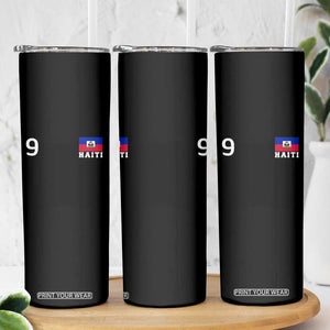 Haiti Soccer Jersey Style Number 9 Graphic Skinny Tumbler Haitian Flag Football Sports Fan TS02 Print Your Wear