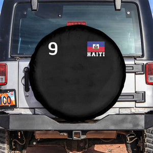 Haiti Soccer Jersey Style Number 9 Graphic Spare Tire Cover Haitian Flag Football Sports Fan TS02 No hole Black Print Your Wear