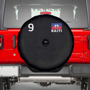 Haiti Soccer Jersey Style Number 9 Graphic Spare Tire Cover Haitian Flag Football Sports Fan TS02 Black Print Your Wear
