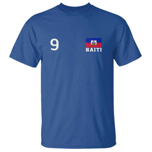 Haiti Soccer Jersey Style Number 9 Graphic T Shirt Haitian Flag Football Sports Fan TS02 Royal Blue Print Your Wear
