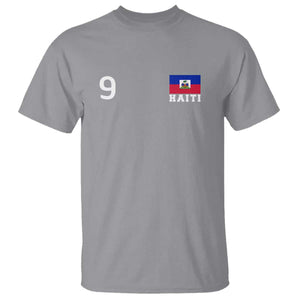 Haiti Soccer Jersey Style Number 9 Graphic T Shirt Haitian Flag Football Sports Fan TS02 Sport Gray Print Your Wear