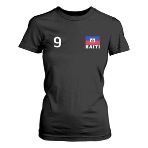 Haiti Soccer Jersey Style Number 9 Graphic T Shirt For Women Haitian Flag Football Sports Fan TS02 Black Print Your Wear