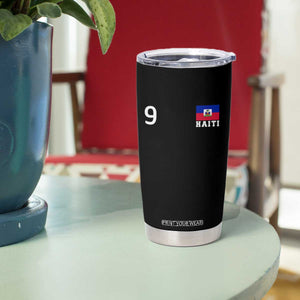 Haiti Soccer Jersey Style Number 9 Graphic Tumbler Cup Haitian Flag Football Sports Fan TS02 Print Your Wear