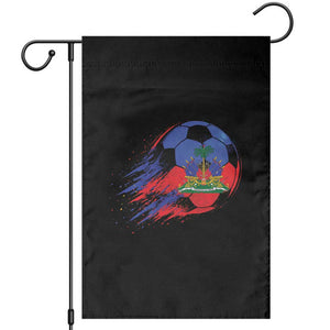 Haitian Flag Soccer Ball Splatter Graphic Garden Flag Haiti Football Sports Fan TS02 Black Print Your Wear