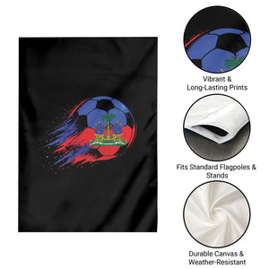 Haitian Flag Soccer Ball Splatter Graphic Garden Flag Haiti Football Sports Fan TS02 Print Your Wear