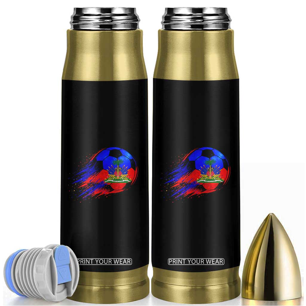 Haitian Flag Soccer Ball Splatter Graphic Bullet Tumbler Haiti Football Sports Fan TS02 Black Print Your Wear