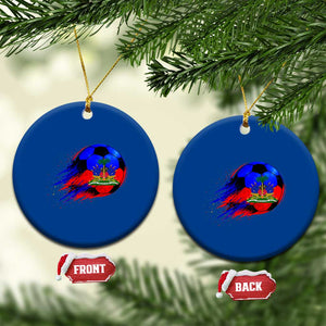 Haitian Flag Soccer Ball Splatter Graphic Ceramic Ornament Haiti Football Sports Fan TS02 1pc Blue Print Your Wear