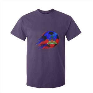 Haitian Flag Soccer Ball Splatter Graphic T Shirt For Kid Haiti Football Sports Fan TS02 Purple Print Your Wear