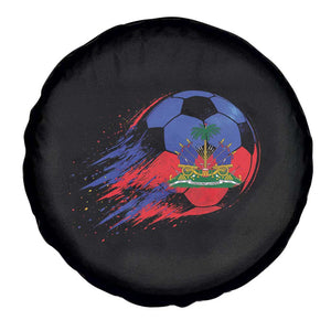 Haitian Flag Soccer Ball Splatter Graphic Spare Tire Cover Haiti Football Sports Fan TS02 Print Your Wear