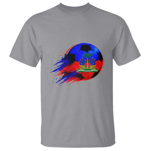 Haitian Flag Soccer Ball Splatter Graphic T Shirt Haiti Football Sports Fan TS02 Sport Gray Print Your Wear