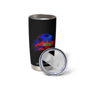 Haitian Flag Soccer Ball Splatter Graphic Tumbler Cup Haiti Football Sports Fan TS02 Print Your Wear