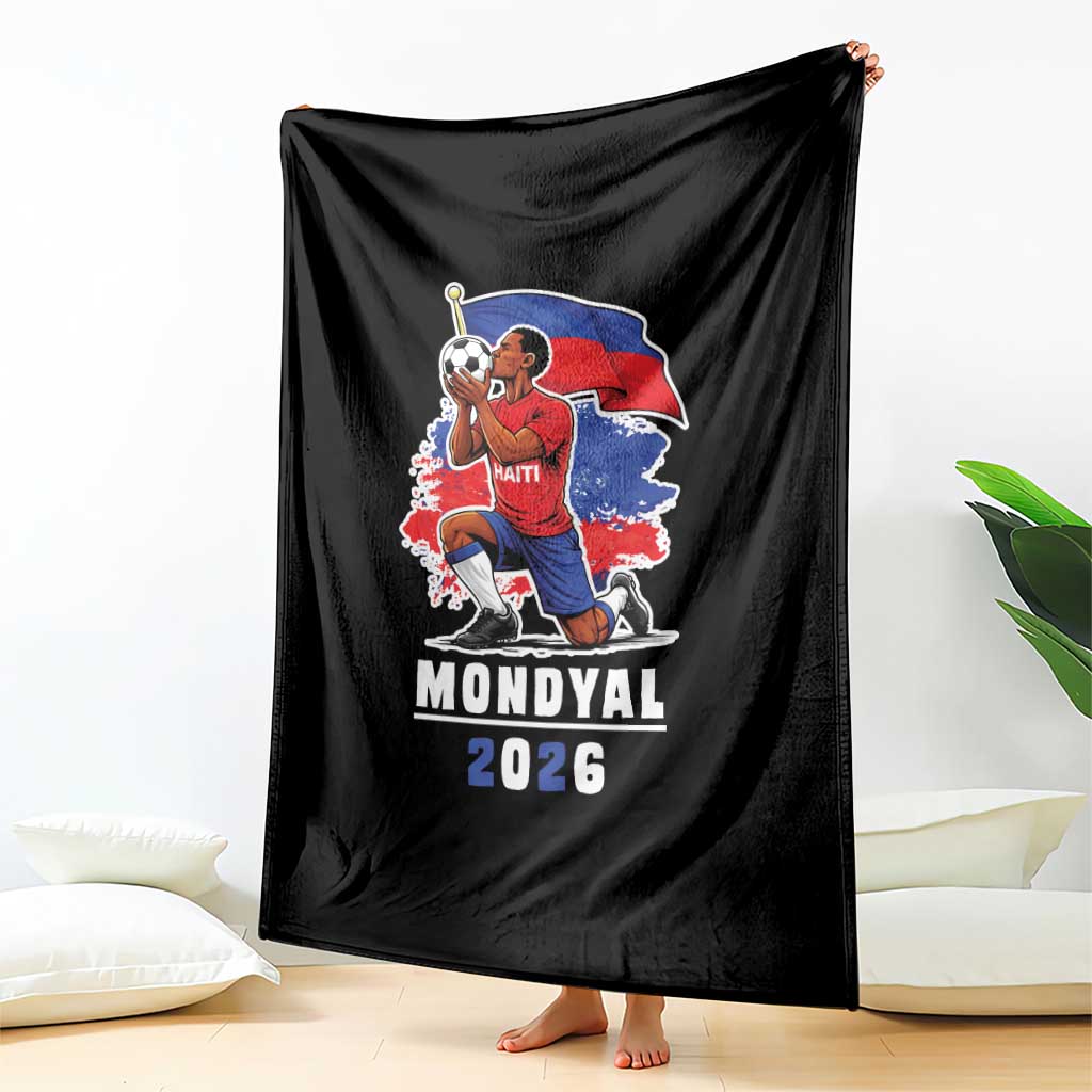 Mondyal 2026 Haiti Soccer Player Victory Celebration Graphic Throw Blanket Haitian Flag Football Sports Fan TS02 Print Your Wear