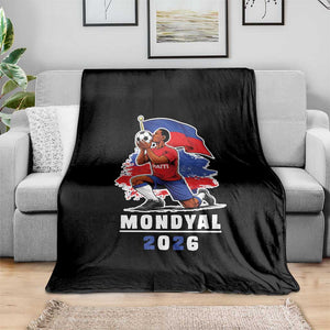 Mondyal 2026 Haiti Soccer Player Victory Celebration Graphic Throw Blanket Haitian Flag Football Sports Fan TS02 Print Your Wear
