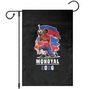 Mondyal 2026 Haiti Soccer Player Victory Celebration Graphic Garden Flag Haitian Flag Football Sports Fan TS02 Black Print Your Wear