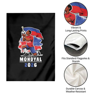 Mondyal 2026 Haiti Soccer Player Victory Celebration Graphic Garden Flag Haitian Flag Football Sports Fan TS02 Print Your Wear
