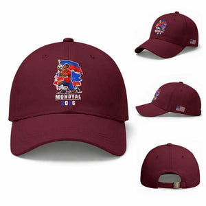 Mondyal 2026 Haiti Soccer Player Victory Celebration Graphic Baseball Cap Haitian Flag Football Sports Fan TS02 Baseball Cap Universal Fit Maroon Print Your Wear