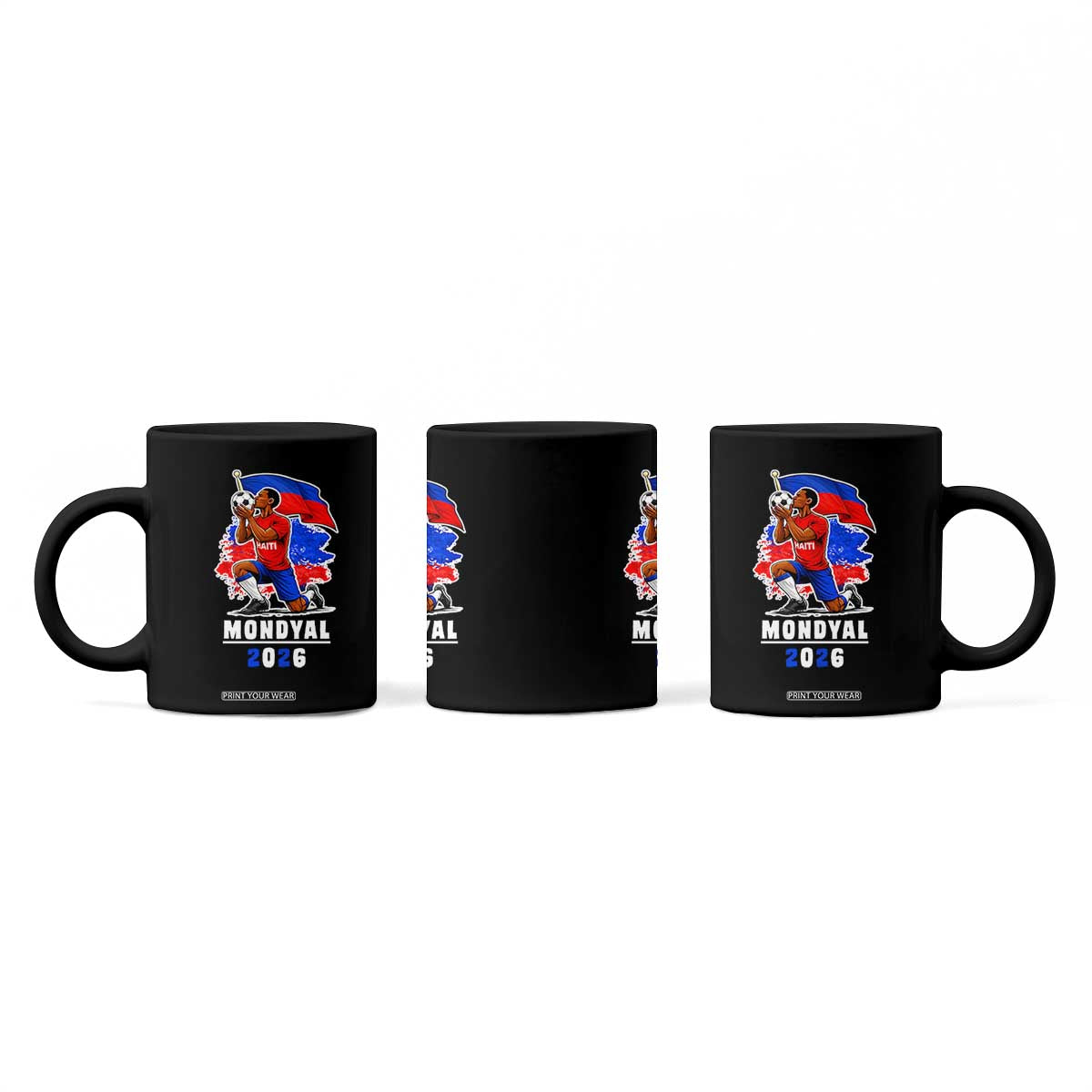 Mondyal 2026 Haiti Soccer Player Victory Celebration Graphic Coffee Mug Haitian Flag Football Sports Fan TS02 Print Your Wear