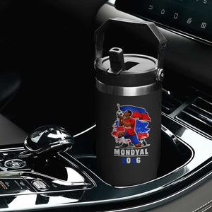 Mondyal 2026 Haiti Soccer Player Victory Celebration Graphic Flip Straw Tumbler Haitian Flag Football Sports Fan TS02 Print Your Wear