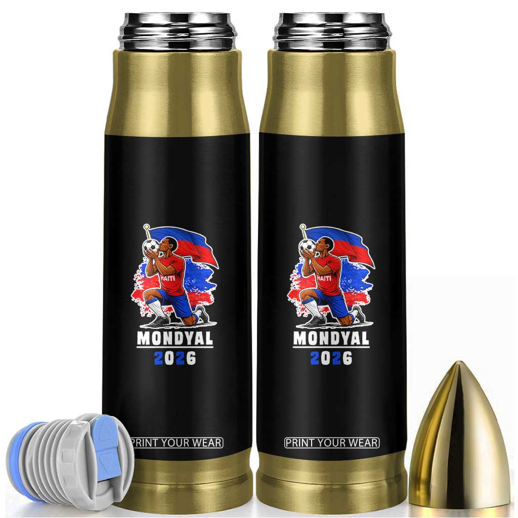 Mondyal 2026 Haiti Soccer Player Victory Celebration Graphic Bullet Tumbler Haitian Flag Football Sports Fan TS02 Black Print Your Wear