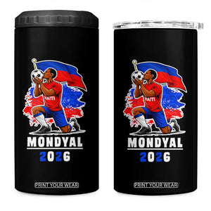 Mondyal 2026 Haiti Soccer Player Victory Celebration Graphic 4 in 1 Can Cooler Tumbler Haitian Flag Football Sports Fan TS02 One Size: 16 oz Black Print Your Wear