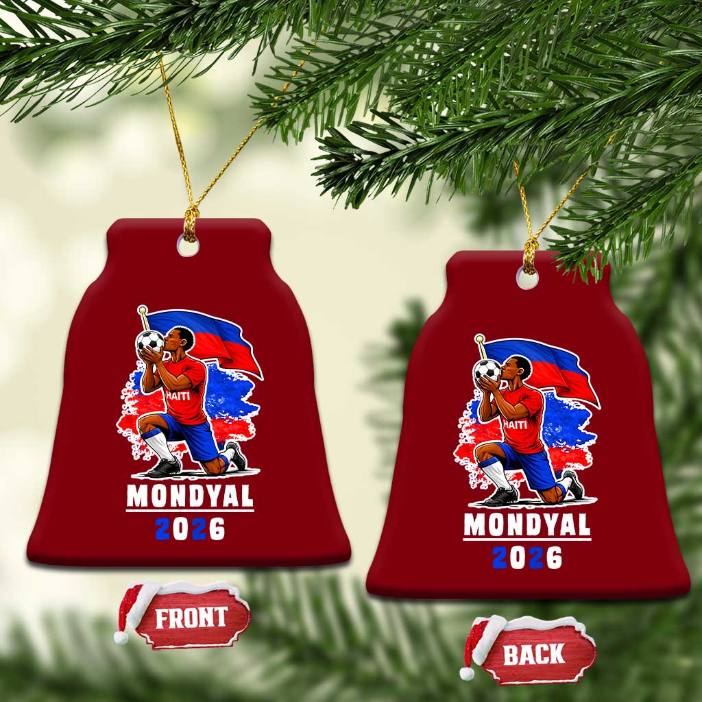 Mondyal 2026 Haiti Soccer Player Victory Celebration Graphic Ceramic Ornament Haitian Flag Football Sports Fan TS02 Print Your Wear