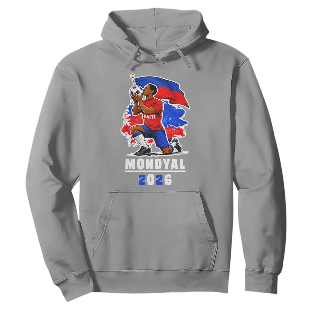 Mondyal 2026 Haiti Soccer Player Victory Celebration Graphic Hoodie Haitian Flag Football Sports Fan TS02 Sport Gray Print Your Wear