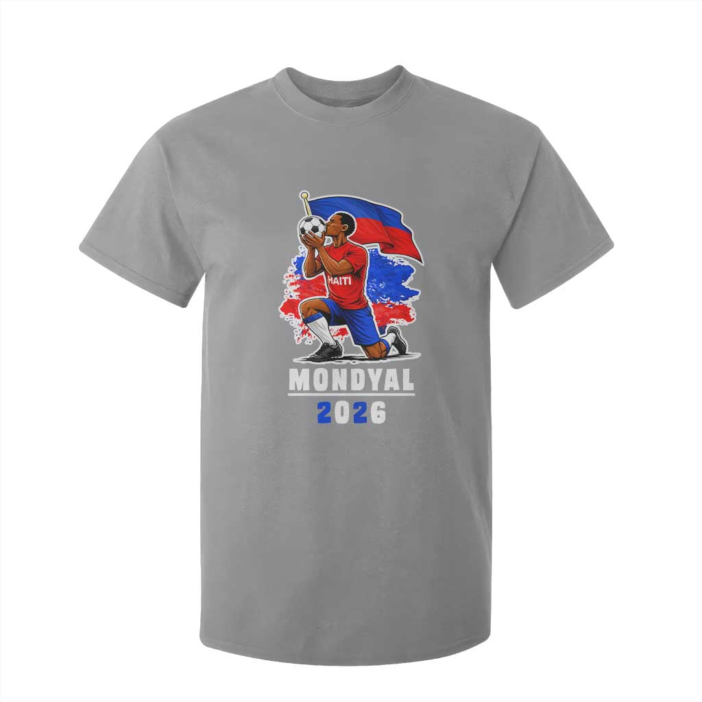 Mondyal 2026 Haiti Soccer Player Victory Celebration Graphic T Shirt For Kid Haitian Flag Football Sports Fan TS02 Sport Gray Print Your Wear