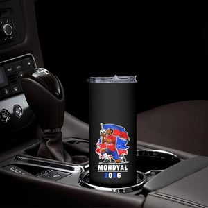 Mondyal 2026 Haiti Soccer Player Victory Celebration Graphic Skinny Tumbler Haitian Flag Football Sports Fan TS02 Print Your Wear