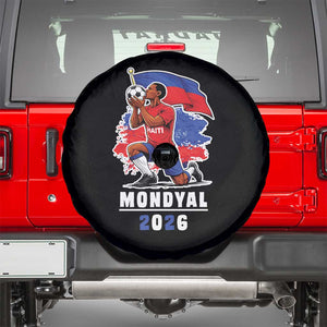 Mondyal 2026 Haiti Soccer Player Victory Celebration Graphic Spare Tire Cover Haitian Flag Football Sports Fan TS02 Black Print Your Wear