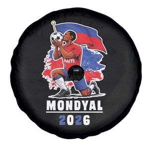Mondyal 2026 Haiti Soccer Player Victory Celebration Graphic Spare Tire Cover Haitian Flag Football Sports Fan TS02 Print Your Wear