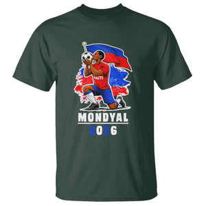 Mondyal 2026 Haiti Soccer Player Victory Celebration Graphic T Shirt Haitian Flag Football Sports Fan TS02 Dark Forest Green Print Your Wear