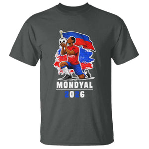 Mondyal 2026 Haiti Soccer Player Victory Celebration Graphic T Shirt Haitian Flag Football Sports Fan TS02 Dark Heather Print Your Wear