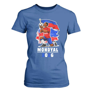 Mondyal 2026 Haiti Soccer Player Victory Celebration Graphic T Shirt For Women Haitian Flag Football Sports Fan TS02 Royal Blue Print Your Wear