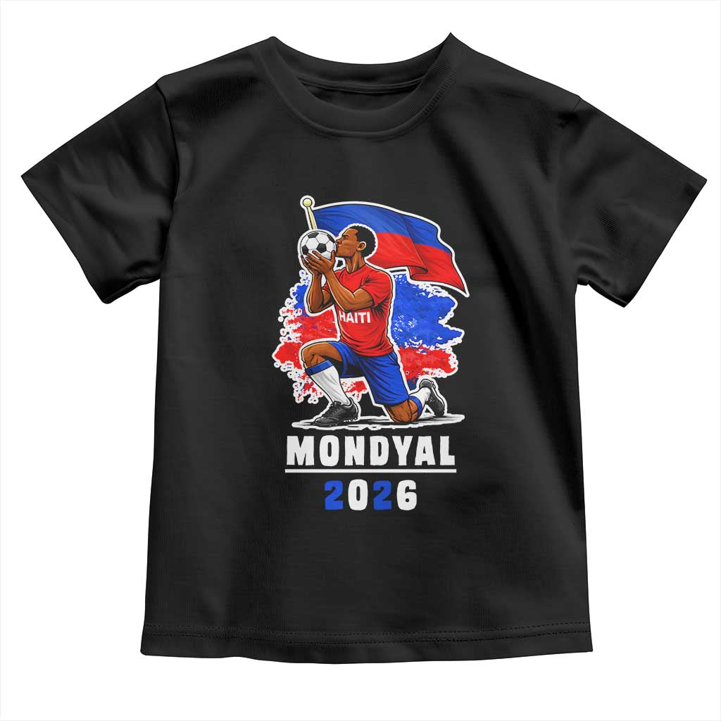 Mondyal 2026 Haiti Soccer Player Victory Celebration Graphic Toddler T Shirt Haitian Flag Football Sports Fan TS02 Black Print Your Wear