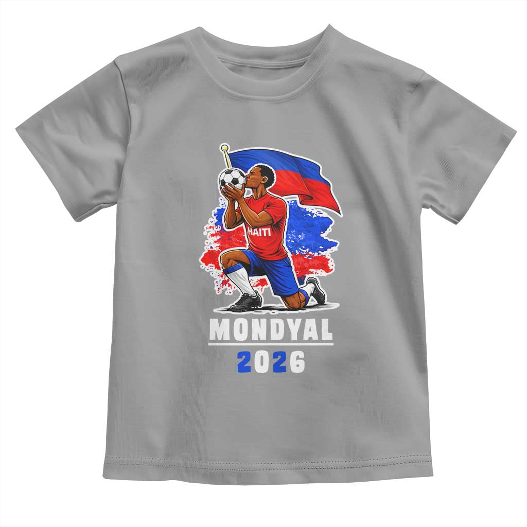 Mondyal 2026 Haiti Soccer Player Victory Celebration Graphic Toddler T Shirt Haitian Flag Football Sports Fan TS02 Sport Gray Print Your Wear