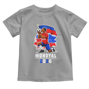 Mondyal 2026 Haiti Soccer Player Victory Celebration Graphic Toddler T Shirt Haitian Flag Football Sports Fan TS02 Sport Gray Print Your Wear
