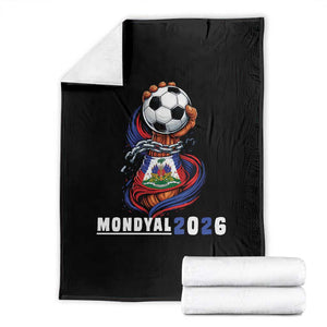 Mondyal 2026 Haiti Freedom Fist Broken Chains Soccer Graphic Throw Blanket Haitian Flag Football Sports Fan TS02 Black Print Your Wear
