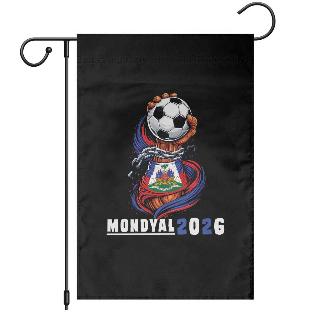 Mondyal 2026 Haiti Freedom Fist Broken Chains Soccer Graphic Garden Flag Haitian Flag Football Sports Fan TS02 Black Print Your Wear