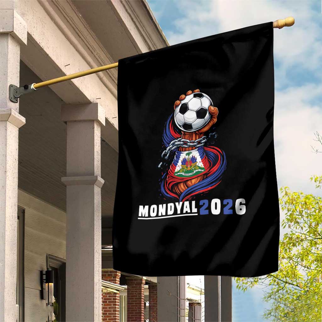 Mondyal 2026 Haiti Freedom Fist Broken Chains Soccer Graphic Garden Flag Haitian Flag Football Sports Fan TS02 Print Your Wear